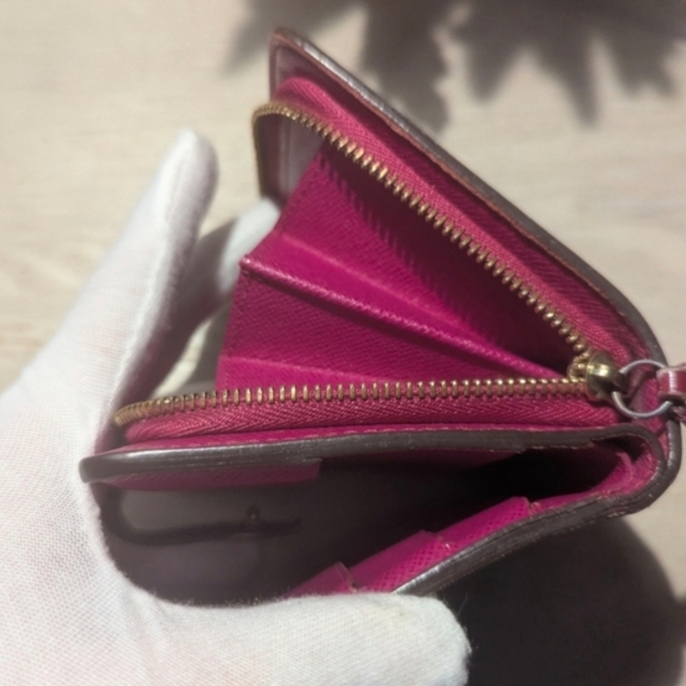 Louis Vuitton Perforated Metallic Brown Wallet with Magenta Interior - Picture 13 of 15